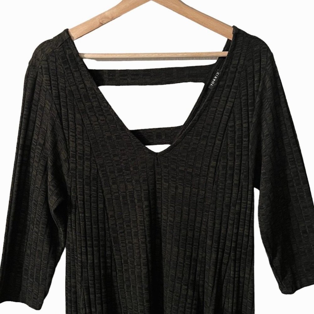 Torrid Ladder Back Knit Skater Dress Plus Size 1X Olive Green Swing 11505725 - Picture 5 of 11